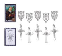 10 Pcs St Benedict Medals Cross Charms and Virgin Mary Rosary Centerpieces for Rosary Making Supplies,Medalla De La Virgen Milagrosa Catolica with Saint Benedict for Necklaces Pendant Rosary Kit