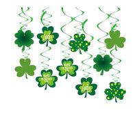 10 Pcs St. Patrick's Day Hanging Swirl Decorations,St Patricks Day Decorations,Shamrock St. Patrick's Day Tiered Tray Wooden Decoration,for Baby Birthday Irish Party Lucky Decor Supplies