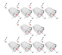 10 Pcs Stainless Steel Bait Feeder Basket Trap for Eels and Lobsters