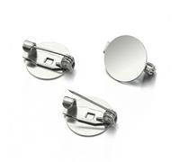 10 pcs Stainless Steel Brooch Base Round Blank Flat Tray Cameo Charms for Jewelry Making DIY Findings(Dia 12mm)