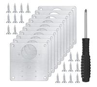 10 Pcs Stainless Steel Cabinet Hinge Repair Plate Kit with 80 Screws & Screwdriver - All-in-One Fix for Loose Kitchen Cupboard Doors