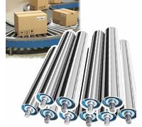 10 Pcs Stainless Steel Conveyor Rollers - Gravity Feed Rollers for Metal Cutting Saws & Moving Projects, Perfect Replacement for Warehouses & Industrial Use