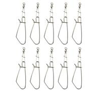 10 Pcs Stainless Steel Fish Buckle, Portable Live Fish Buckle Lock Fish Stringer Kit Multi-function Fishing Gear Accessory
