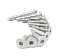 10 Pcs Stainless Steel Hex Socket Flat Head Machine Screws, M5, Countersunk Bolts, for Woodworking Machine Screws(M5x10)