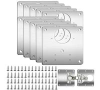 10 Pcs Stainless Steel Hinge Repair Plate, Cabinet Repair Plate with Hole Bracket, Kitchen Door Hinge Repair Plate with Custom Screws for Kitchen Furniture Wardrobe (10)