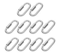 10 Pcs Stainless Steel Quick Link Chain Connector D Shape Heavy Duty | Silver Industrial Chain Hardware, Secure Connection for Construction Use, Sturdy Stainless Steel Locking Link