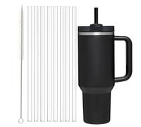 10 PCS Stanley Cup Straw, with 30oz 40oz Tumbler, Plastic Straws with Cleaning Brush, Reusable Clear Straw for Cup Lid, Water Bottle Straw Replacement Travel Straw Set