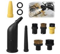 10 PCS Steam Cleaner Accessories for Kärcher Steam Cleaners Karcher Window Vac Accessories SC1 SC2 SC3 SC4 and SC5 3 Round Brush 2 Large Round Brush 3 Nozzle 2 Sealing Ring for Karcher SC3 Accessories