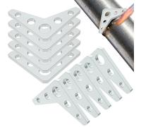 10 Pcs Steel Weld on Gussets, 1/4" Thick Metal Weld on Tabs, Table Welding Accessories, 3"*3"(7.62cm*7.62cm) Triangle Gusset Iron Welding Mount Plate, Heavy Duty Reinforcement Plate, 5 Hole, 90-Degree