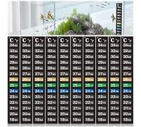 10 Pcs Stick-on LCD Thermometer, Adhesive 18-34℃/64-93℉ Room Aquarium Homebrew Thermometer Strip - Liquid Crystal Display