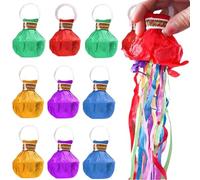 10 Pcs Streamer Poppers,No Mess Confetti Poppers,Graduation Party Poppers,Easy to Clean Handheld Streamer Magic Paper Cracker,Ideal for Celebrations,Events,Engagement,Wedding Decoration