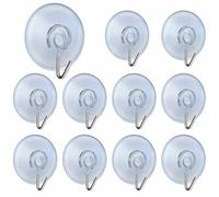 10 PCS Suction Cup Hooks Clear Plastic Sucker Pads 30MM Kitchen Suction Hooks Suction Cup Wall Hooks Hangers Window Sucker Hook No Drill For Glass Door Bathroom Shower Christmas Lights Hanging Wreath
