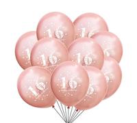 10 Pcs Sweet 16th Birthday Balloon Decoration 40cm Latex Balloon Birthday Party Decoration Girly Birthday Celebration Event Party Decoration Supplies(Rose Gold)