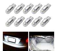 10 PCS T10 Car Width Indicator Light, 10mm x 25mm 7000-7500K 2400LM Fiberglass Plate High Brightness License Plate Light, Suitable for Most Models (White)
