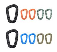 10 PCS Tactical Carabiner Clip Multicolour Plastic Carabiner Hooks High Strength D Shape Keychain Clips Mountaineering Buckle for Backpack Outdoor Climbing Hiking Traveling