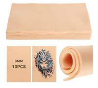 10 Pcs Tattoo Practice Skins, 3mm Thick 12"x8" Double-Sided Tattoo Fake Skin Practice Pads, Tattooing Microblading Practice Silicone Pads for Tattoo Enthusiasts Beginners Tattoo Artists