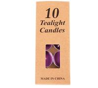 10 PCS Tealight Candles 2 Hours Burning Time Rainbow Colour Tealight Candles Unscented Tea Lights Candles, Purple