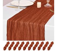 10 Pcs Terracotta Table Runner 10Ft Cheesecloth Table Runner 21x120 inch Rustic Gauze Table Runners Romantic Long Sheer Fabric Cheese Cloth Table Runners for Wedding Party Bridal Baby Shower