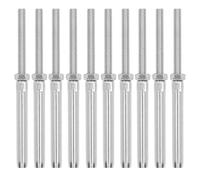 10 Pcs Thread Swage Lag Screw Stainless Steel Cable Railing Hardware Swage Lag Kit M6 3 mm 0.12 in No Drill Needed for Deck Balcony Railings (M5/2.5mm)