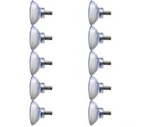 10 Pcs Thumb Screw Suction Cups with M8 Thread and Clear Nut Suitable for Attachment to Smooth Surfaces Like Glass and Bathroom Walls (50mm)