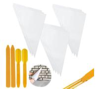 10 Pcs Tile Grout Bag with 4 Pcs Tile Caulk Tool, 40 x 28.7cm Masonry Mortar Bag Heavy Duty Tear Puncture Resistant Tip Cement Sealer Bag Pointing Bag for Mortar Cement Tile Installation