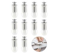 10 Pcs Toilet Seat Fittings Set, Stainless Steel Toilet Seat Screws, Universal Toilet Seat Fittings and Fixtures, Expanding Nylon Nuts for Toilet Covers, WC Seat Replacement Kits (White)