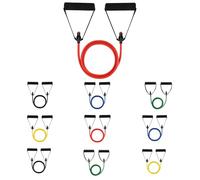 10 Pcs TPE Resistance Bands with Handles, 5-Level Exercise Stretch Bands for Physical Therapy Workouts, Full Body Fitness Training Equipment, Ideal for Shoulders Opening and Back Toning