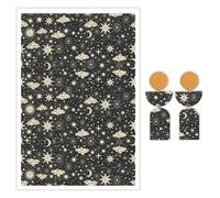 10 Pcs Transfer Paper for Polymer Clay, Stars Moon Cloud Pattern Water-Soluble Disposable Clay Transfer Sheets for Crafting Soft Ceramic Earrings, Jewelry & Polymer Clay Molds DIY Craft 5.8X3.9 in