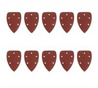 10 Pcs Triangle Sanding Discs 140mm x 90mm with 5 Holes, Aluminium Oxide Abrasive Paper for Wood Metal Plastic Plaster, Compatible with Oscillating Multitools and Detail Sanders