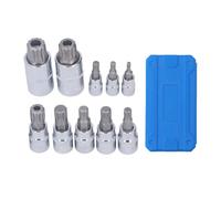 10 Pcs Triple Square Spline Bit Socket Set M4-M18 1/4" 3/8" 1/2" Drive CR-V Steel with Storage Box - Hand Tools for Mechanics and DIY Projects