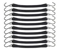 10 Pcs Truck Tie Down Cord,KIMISS 10in Heavy Duty Ratchet Tie Down Straps Motorcycle Trailer Tow Rope Rubber Bungee Cord Tarp Straps with Hook