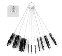 10 Pcs Tube Brush Nylon Bottle Cleaner Set with Self Adhesive Hooks Bottle Cleaning Brush, Brushes for Small Spaces Multi-Size Straw