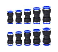 10 Pcs Tube OD Push-to-Connect Fitting Kit, 4mm 6mm 8mm 10mm 12mm Two for Each Size, Straight Pneumatic Push-Lock Connector for Pharmaceutical, Chemical, and Food Industry Pipes