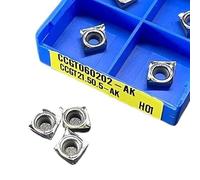 10 Pcs Tungsten Carbide Insert CCGT060202 CCGT060204 CCGT060208 CCGT09T302 CCGT09T304 CCGT09T308 CCGT120402 AK H01 Aluminum Turning Tool(CCGT060204 AK H01)