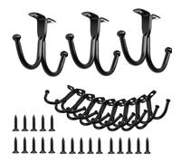 10 Pcs Under Cabinet Mug Rack, Top Mounted Mug Holder Shelf Hangers with Double Hooks, Metal Under Shelf Cup Storage Display Drying Rack for Kitchen, Tea & Coffee Glasses Organiser with Screws