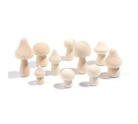 10 Pcs Unfinished Wooden Mushroom Unpainted Wood Mushrooms Various Sizes Mushroom for Arts DIY Crafts Table Decorattion