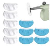 10 Pcs Universal Steam Mop Pads for Handheld Steam Cleaner, Microfiber Cloths, Steam Mop Replacement Pads Compatible with Bissell Steam Shot,Pursteam, Dupray, Comforday, Washable Reusable(white,blue)