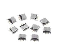 10 PCS USB Type B Female Socket 180 Degree 5 Pin Soldering Banana Cable Connector Plug Screw Solder Bucket Adapter Socket Cord Pigtail Cable Bulkhead Panel Female Bat