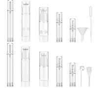 10 pcs Vacuum Cosmetic Travel Container, BOSOIRSOU Airless Cosmetic Cream Travel Pump Bottles Spray Bottle Perfume Bottle Refillable Containers for Shampoo Makeup Serums Toiletries