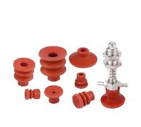 10 PCS Vacuum Suction Cup with Sponge Traceless for Injection Molding Machine Red Silicone 8mm Mounting Hole Manipulator Sucker(40,DP)