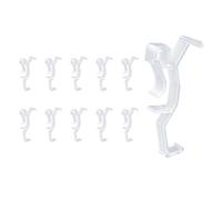 10 PCS Valance Clips, 2.5'', for Window Blinds Hidden Clip Clear Plastic Hidden Clips, Universal Retainer Holders for Wood or Faux Wood Horizontal Blinds, Easy Snap-On Valance Mounting Brackets