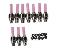 10 Pcs Valve Stem LED Lights Auto Glow, Motion Activated for Bicycle Wheels, Energy Efficient Using 3x AG10 Button Batteries, Lightweight and Material (10Pcs-Red)