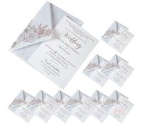 10 Pcs Vellum Jackets, Pre-Folded Wedding Invitations with Rose Gold Foil, 5x7 Invitations with Butter Paper Envelopes, Elegant Floral Design for Special Occasions
