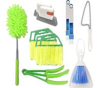 10 Pcs Venetian Window Blind Cleaner Duster Tool Set, Mini Blind Cleaner Duster Brush, Hand Held Air Conditioner Shutters Duster, Dirt Cleaner for Blind, Fan, Air Conditioner, Window Groove Gap(Green)