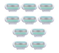10 Pcs Venus Snap Razor Refill Blades, Travel Refill Blades, Heads Compatible with Venus Women’s Razor, 3-Layer Blades for Smooth Shaving, Easy Replacement Heads for Women (Blue)