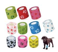 10 PCS Vet Wrap, Rolls Pet Vet Wrap Pet Vet Bandage Self Adhesive Cohesive Pet Bandage, Bandage Tape Breathable Vet Wrap for Dog Pet Animals, Injury Wrap Tape for Cats, Pet Vet Wrap Bulk Stretch Tape