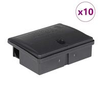 (10 pcs) vidaXL Mouse Traps 5 pcs Black 13x10x4 cm rat box mouse bait rat bait box