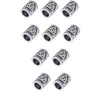 10 Pcs Viking Celtic Knot Rune Beads Metal Dreadlocks Beads Hair Accessories for Hair Beards Jewelry Making