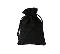 10 Pcs Vintage Linen Bags with Drawstring, 20x30cm (7.9"x11.8") PLECUPE Pretty Natural Colour Reusable Cotton Storage Handy Sized Gift Pouch, Flax Cloth Lavender Dried Flowers Storage Bags, Black