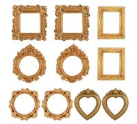 10 PCS Vintage Mini Picture Frames, Tiny Antique Frames for DIY Jewelry Display Holiday Party Christmas Photography Wall Decor